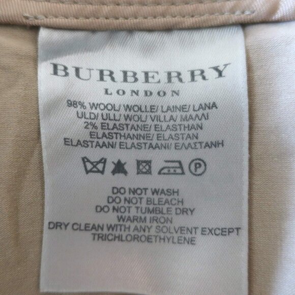 Burberry Nova Check Belted Pleated Skort Beige Stretch Wool Size Small - Picture 11 of 12
